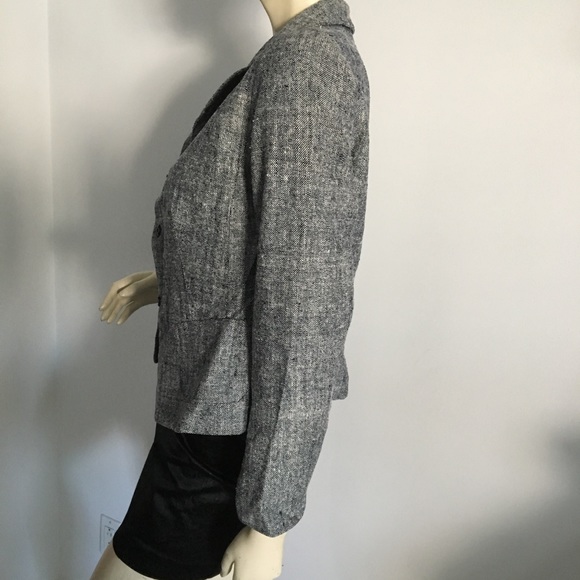 gray 3/4 sleeve blazer w/crystal snap buttons - Picture 5 of 8